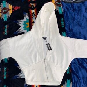 White Hoodie Women Top